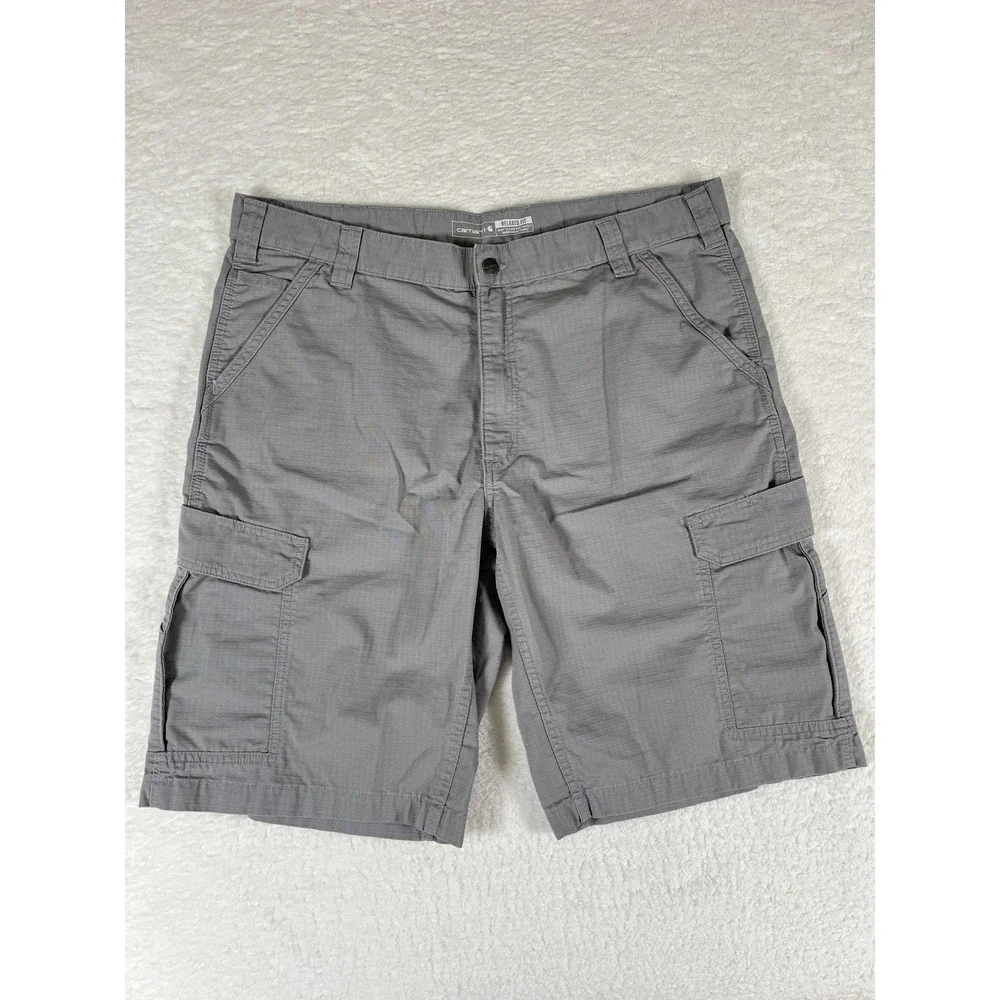 Carhartt Force 103543 Braxton Relaxed Fit Gray Cargo Shorts‎ Ripstop Men's Sz 40
